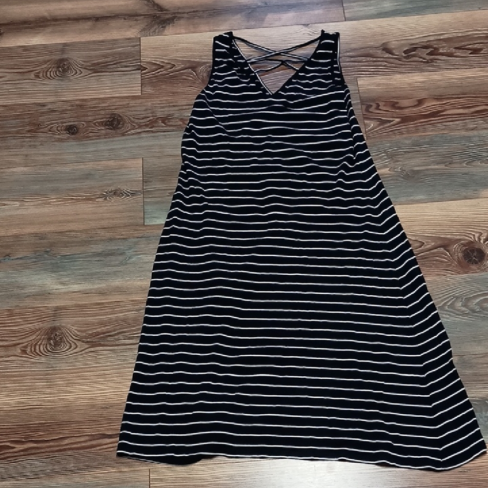 August Silk Black and White Midi Sundress